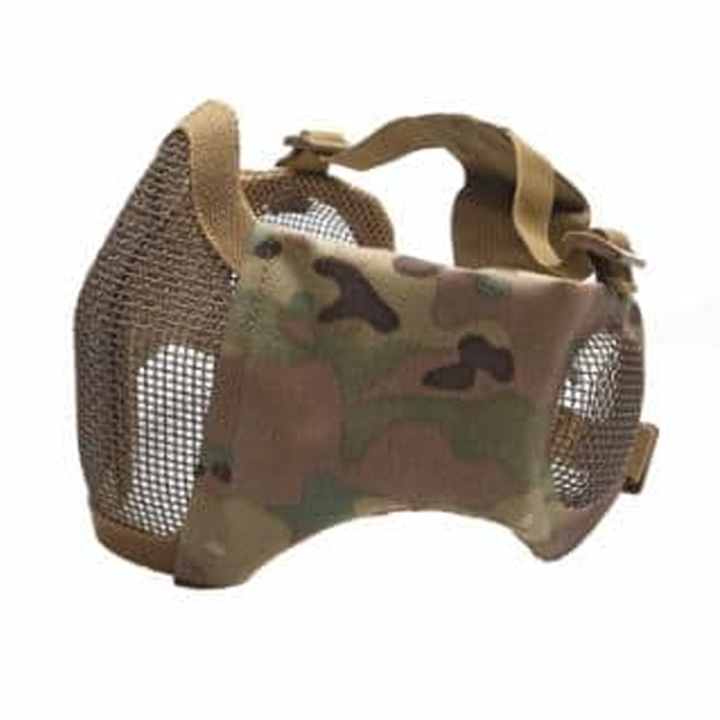 ASG Mesh Mask Ear Protection Metal Low Half Multi Camo